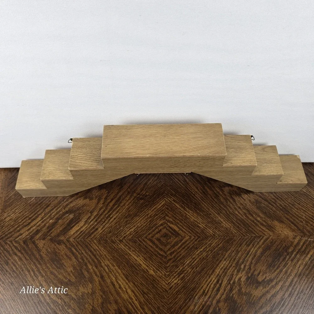 Vintage‎ Wooden Steps Staircase Wall Trinket Shelf Miniature Decor Display 21x6